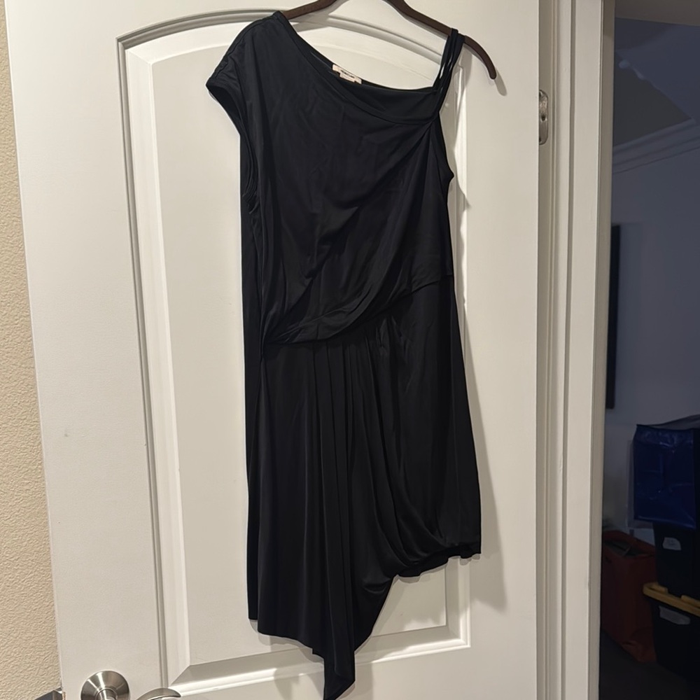 Helmut Lang Black Asymmetrical Dress